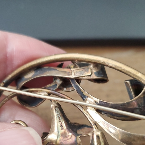Vintage 1940s Sterling daffodil Trumpet Flower Carl Art Brooch. Patten 130141 - Picture 3 of 3